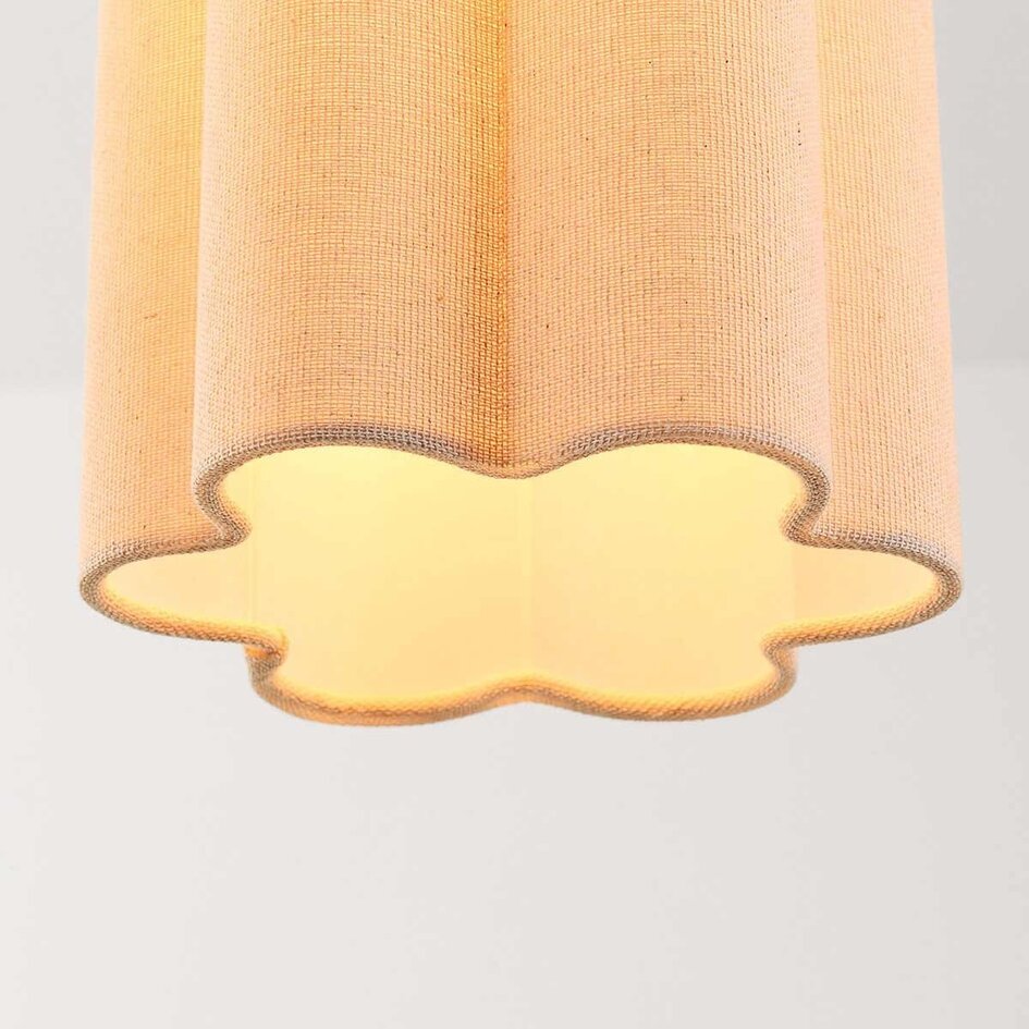 Suspension moderne à 3 lumières Orza en lin beige