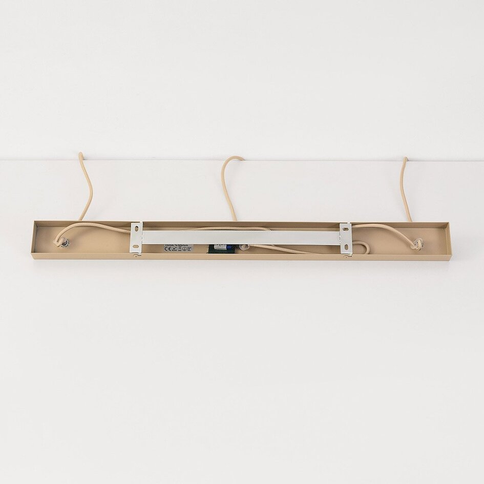 3-lichts moderne hanglamp Orza in beige linnen