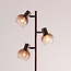 Lampadaire Duna avec verre ombré brun, 3 lumières