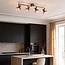 Plafondlamp Dari met vier verstelbare spots in bruin ombre-glas