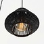 Suspension Ivero à 6 lumières - tressée en noir et brun