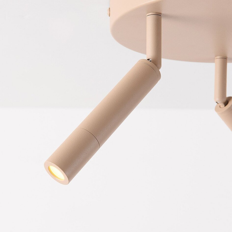 Plafondlamp Dora in beige met drie verstelbare spots