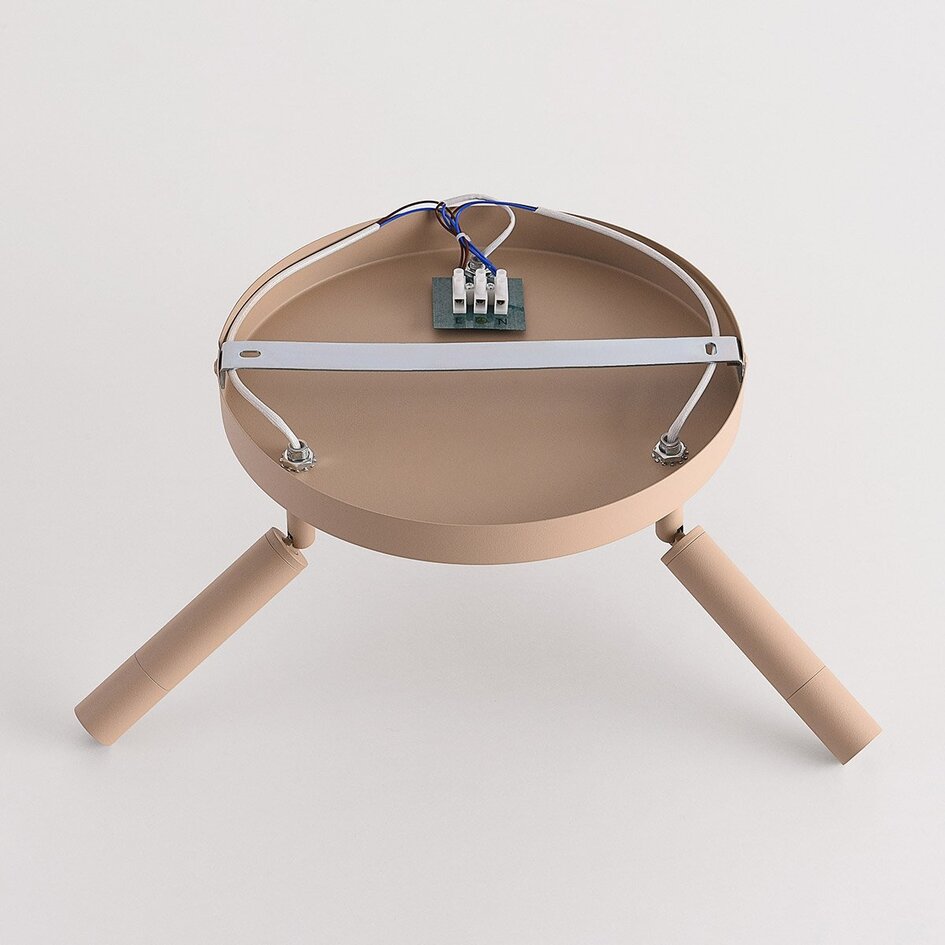 Plafondlamp Dora in beige met drie verstelbare spots