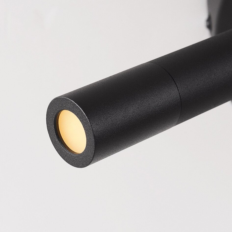 Zwarte plafondlamp Dora met drie verstelbare spots