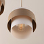 Moderne hanglamp Kodi in beige met melkwit glazen kappen, 3-lichts