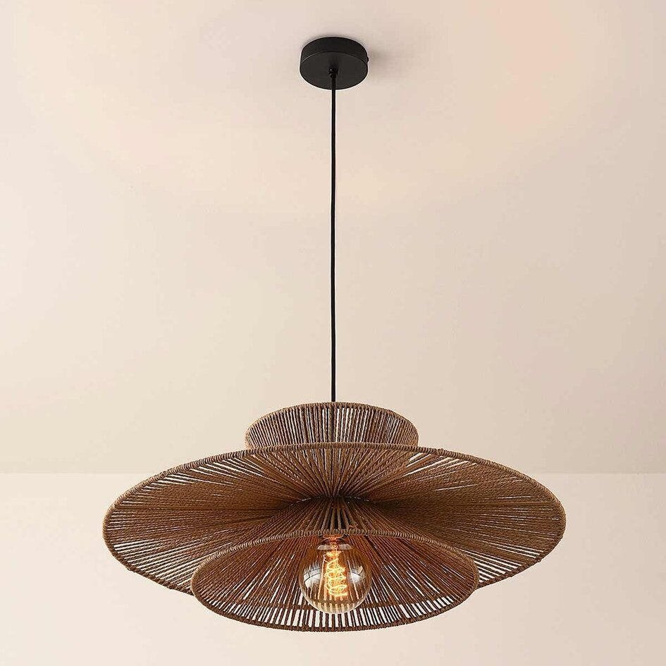 Hanglamp Ikera van naturel papiertouw Ø60 cm