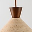 Japandi hanglamp Mara van travertin (natuursteen) en hout
