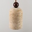 Japandi hanglamp Voro van travertin (natuursteen) en hout, 2-lichts
