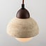 3-lichts hanglamp Vado - travertin (natuursteen), hout en glas