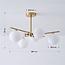 6-lichts plafondlamp Venezia - goud en melkwit glas