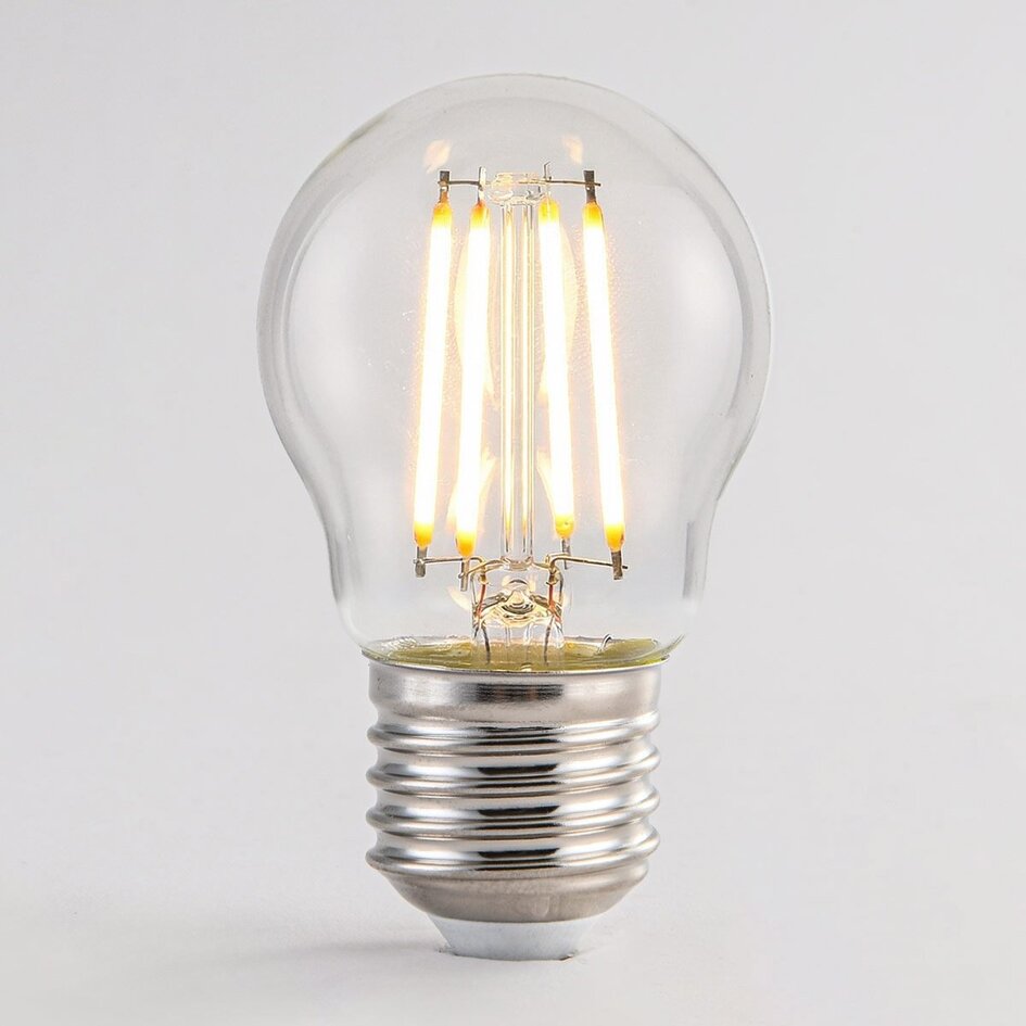 Ampoule filament 2,5/4,5W, 2700 K, verre transparent, Ø45 mm, dimmable