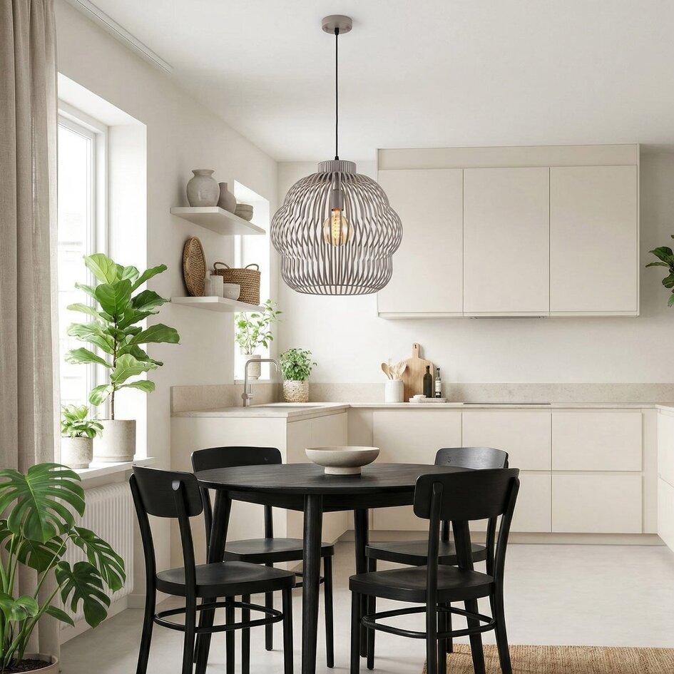 Suspension Kavo en métal gris clair – Ø40 cm