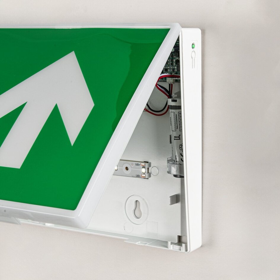 Structure éclairage de secours 3 watts avec 4 pictogrammes