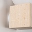 Wandlamp Marno vierkant van travertin (natuursteen) en melkwit glas