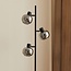 Zwarte staande lamp met smoke grijs glas en spiegeleffect, 3-lichts - Jesse