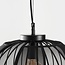 Hanglamp Lofas met open metalen kap en zwart stof