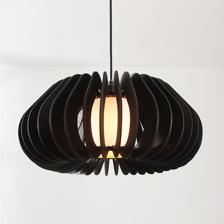 Suspension Rorka - lamelles noires et diffuseur