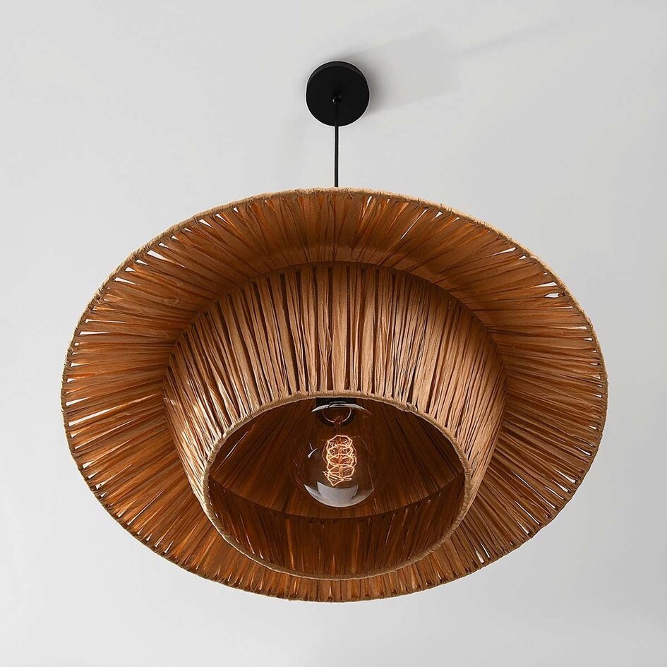 Hanglamp Raffina van gelaagd raffia papier