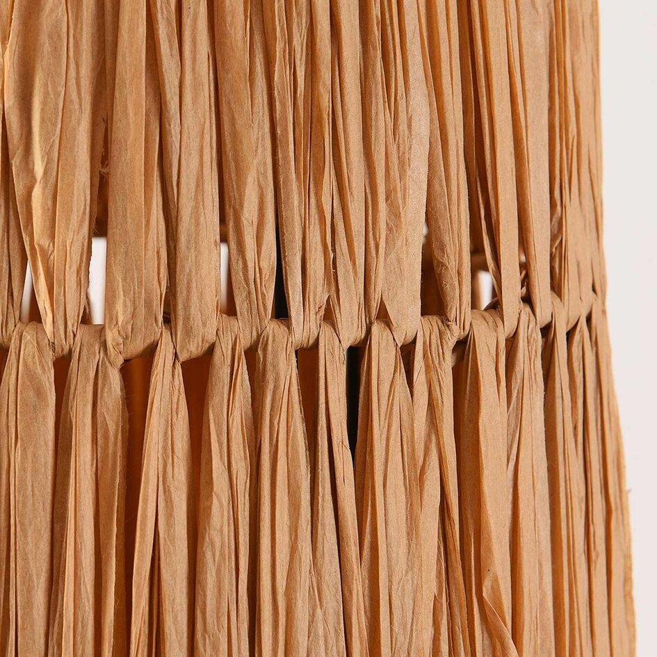 Lampadaire Plecta en papier raphia avec pied métallique noir - 140 cm