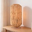 Tafellamp Arena  van raffia papier met beige metalen voet