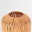 Tafellamp Arena  van raffia papier met beige metalen voet