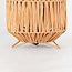 Lampe de table Arena en papier raphia avec pied métallique beige