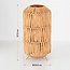 Tafellamp Arena  van raffia papier met beige metalen voet