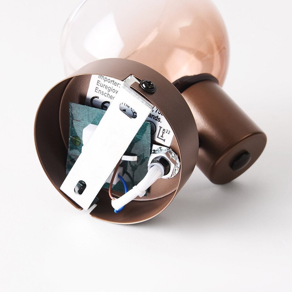 Verstelbare plafondspot Pilou met bruin ombre-glas