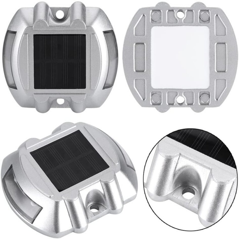 Spot solaire encastré au sol Parker argent - lot de 2
