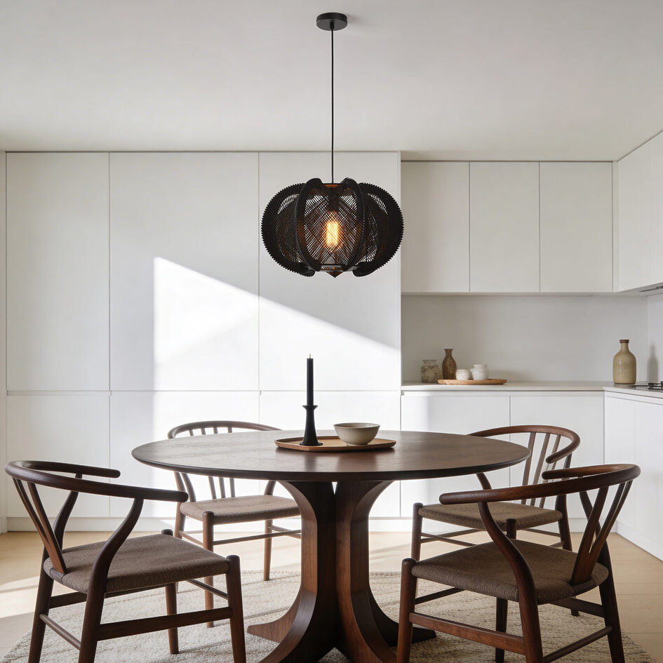 Suspension Wildlum en corde de coton noir