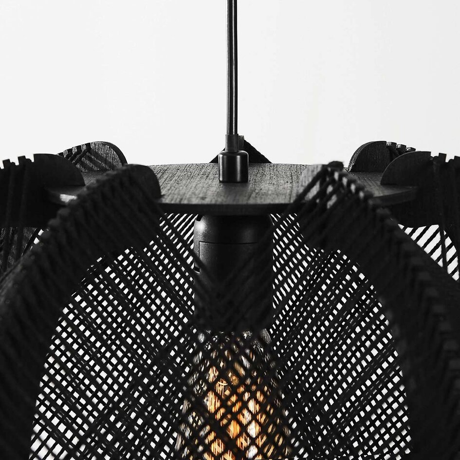 Suspension Wildlum en corde de coton noir