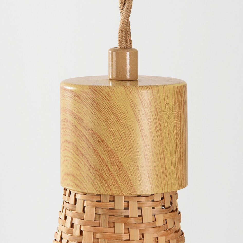 Suspension Flima avec abat-jour en bambou naturel - 53 cm