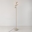 Lampadaire beige Zhan avec trois spots orientables, variateur tactile et éclairage haut/bas
