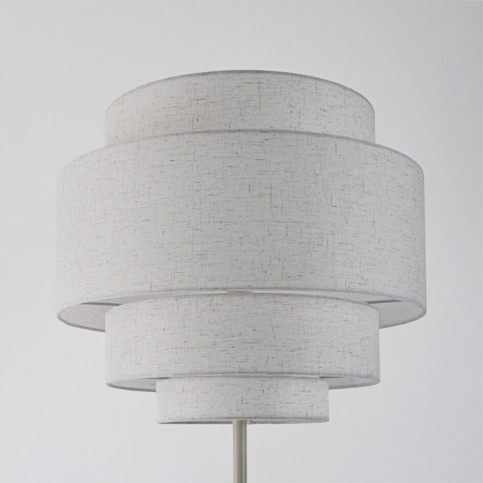 Moderne vloerlamp Zhuo beige met linnen kap