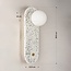 Wandlamp Velo van cement en melkwit glas in terrazzo look