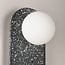 Applique Vero en ciment et verre blanc laiteux, aspect terrazzo gris foncé