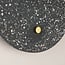 Applique ronde Vero en ciment et verre blanc laiteux, aspect terrazzo gris foncé