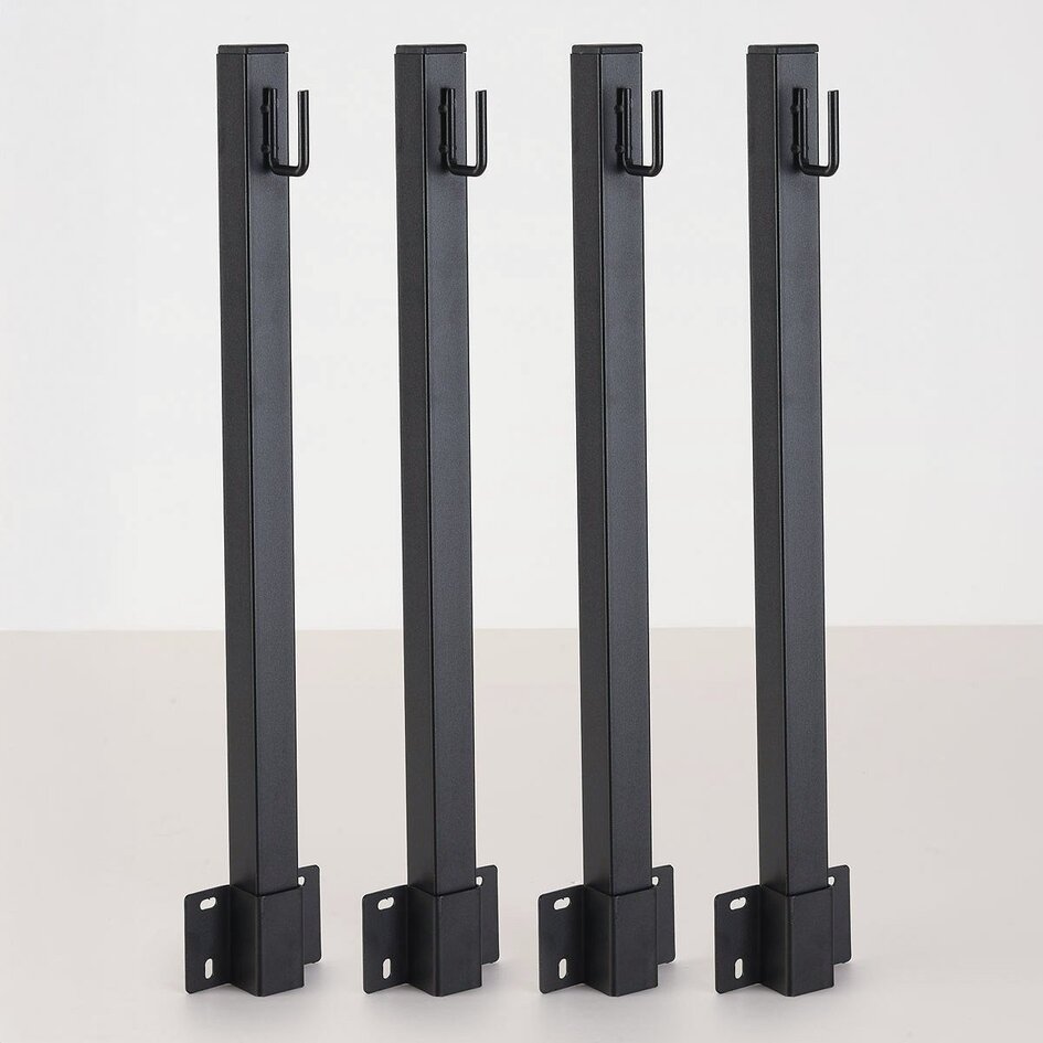 Hangende metalen palen met haken 45 cm – set van 4 voor buiten