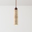Suspension Oreno - travertin (pierre naturelle) et bois, ampoule incluse