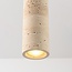 Suspension Oreno - travertin (pierre naturelle) et bois, ampoule incluse