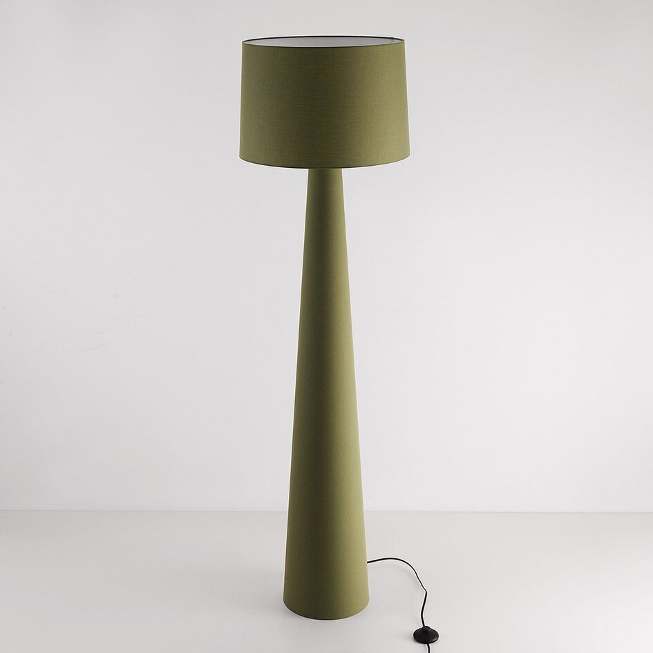 Lampadaire Rumi en tissu vert