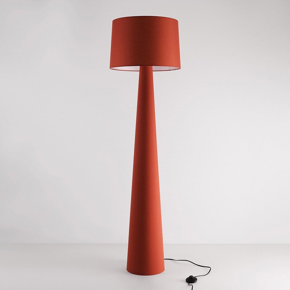 Vloerlamp Rumi in warm terracotta - stof