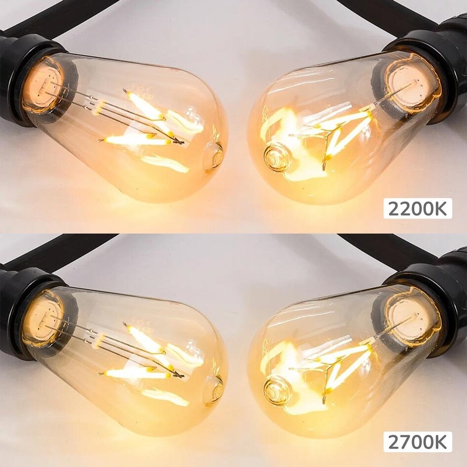 Kit de guirlande guinguette avec ampoules LED filament 3,5 W Ø60 – option dimmable