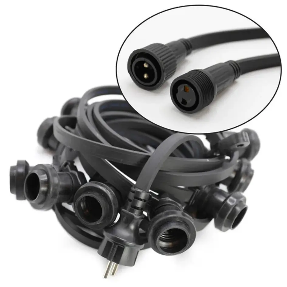 Prikkabel set met 1 watt LED filament lampen