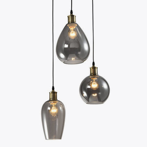 Lampes suspendues en verre fumé