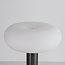 Oplaadbare tafellamp Zarya zwart chrome met touch dimmer, melkwit glas en laadstation