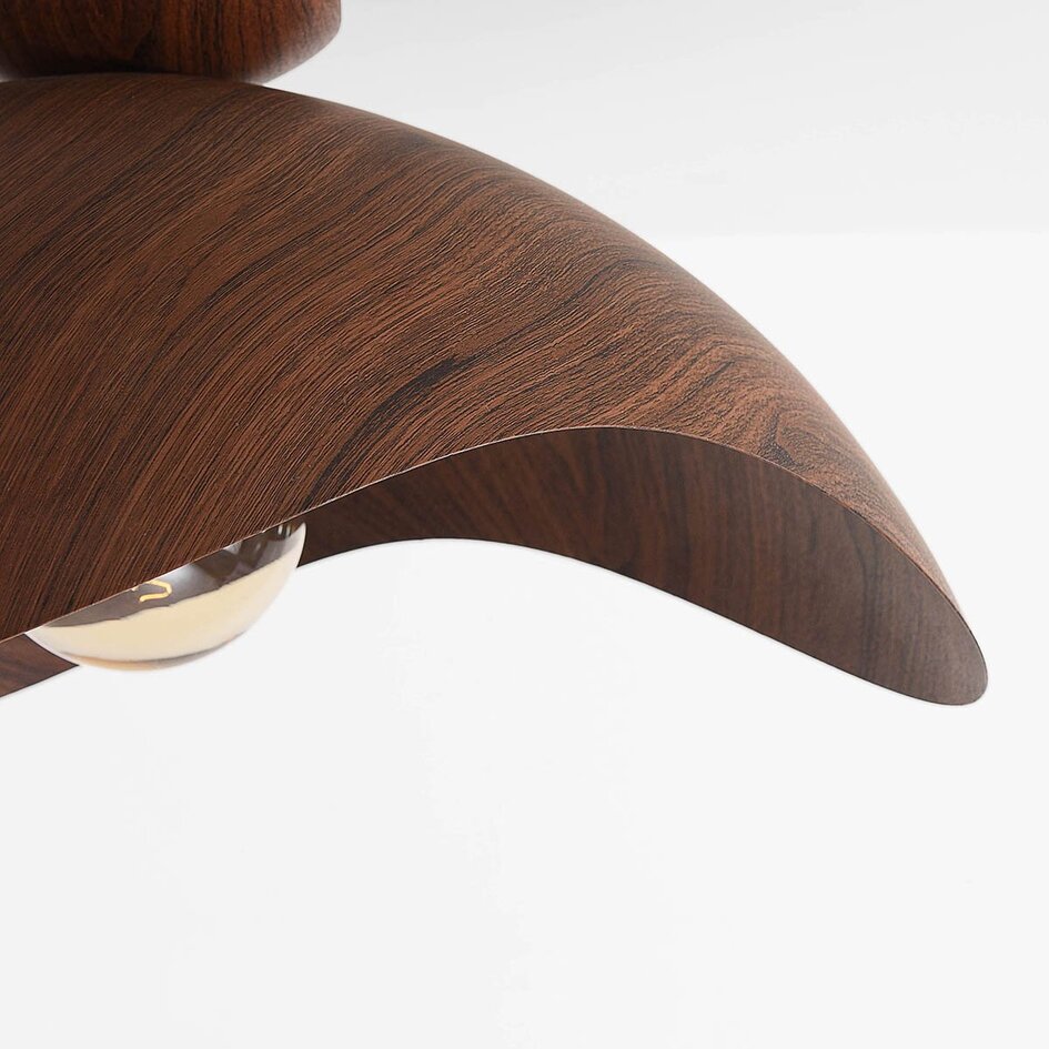 Moderne plafondlamp Casthano van metaal met walnootlook Ø46 cm