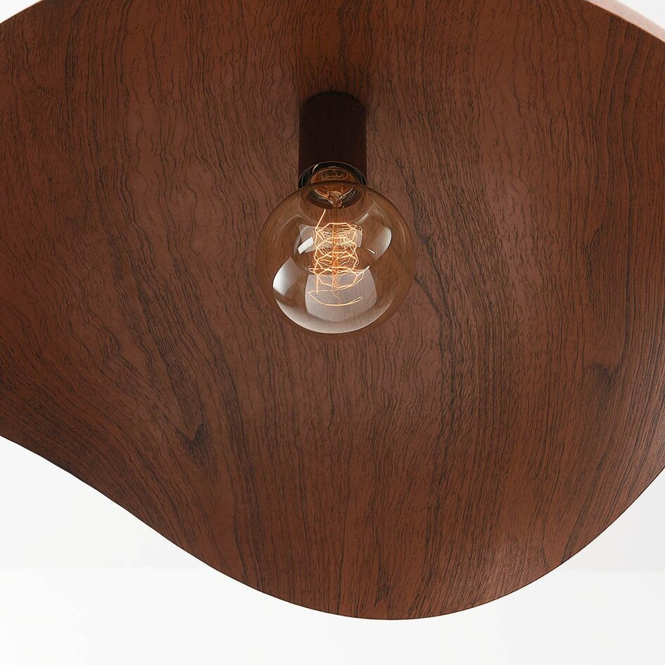 Japandi hanglamp Zongse met metalen kap in walnootlook Ø56 cm