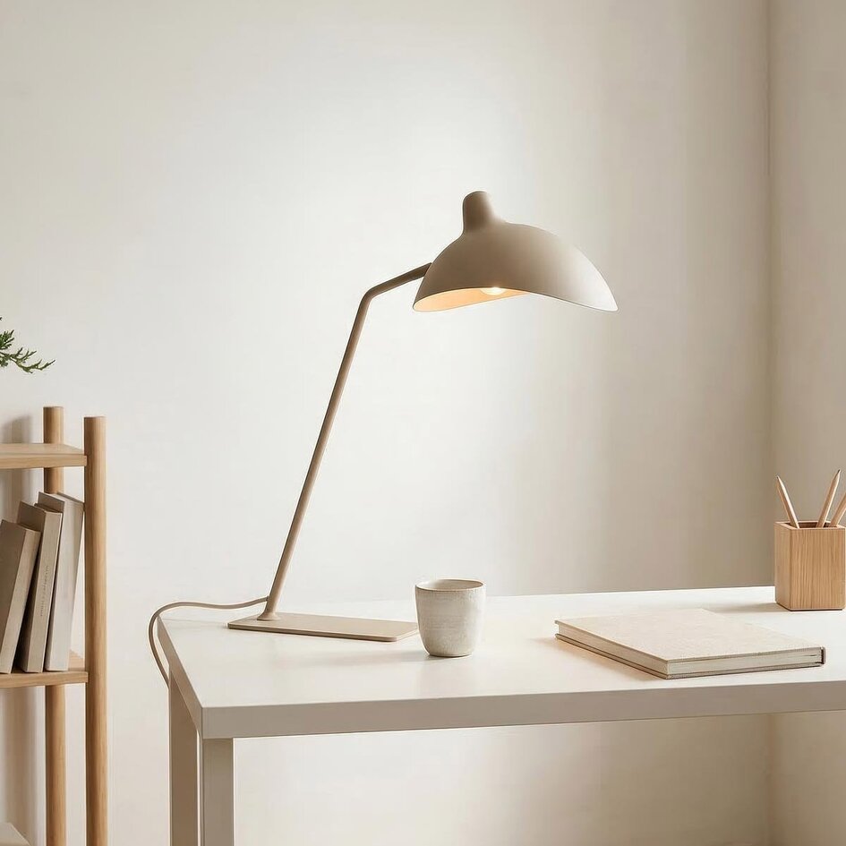 Tafellamp Virello in zandbeige met verstelbare kap