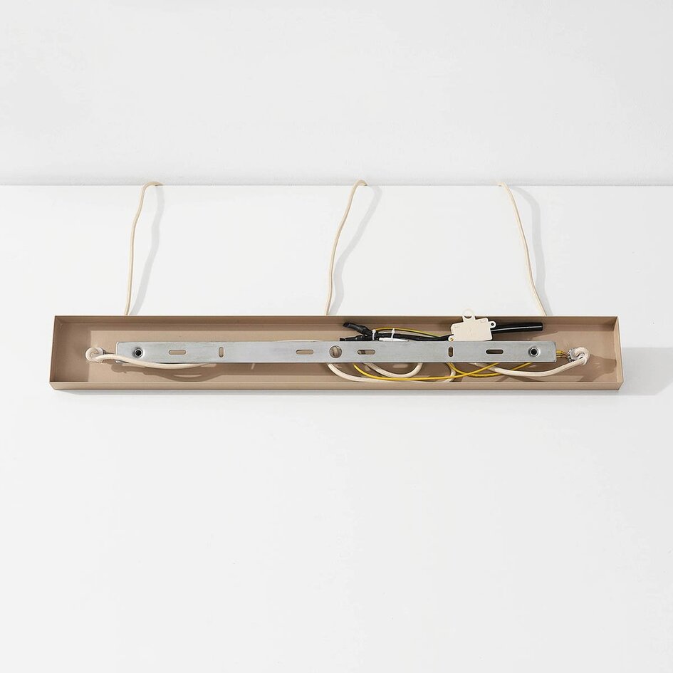 Suspension Japandi Senji avec trois abat-jours en lin - sable taupe